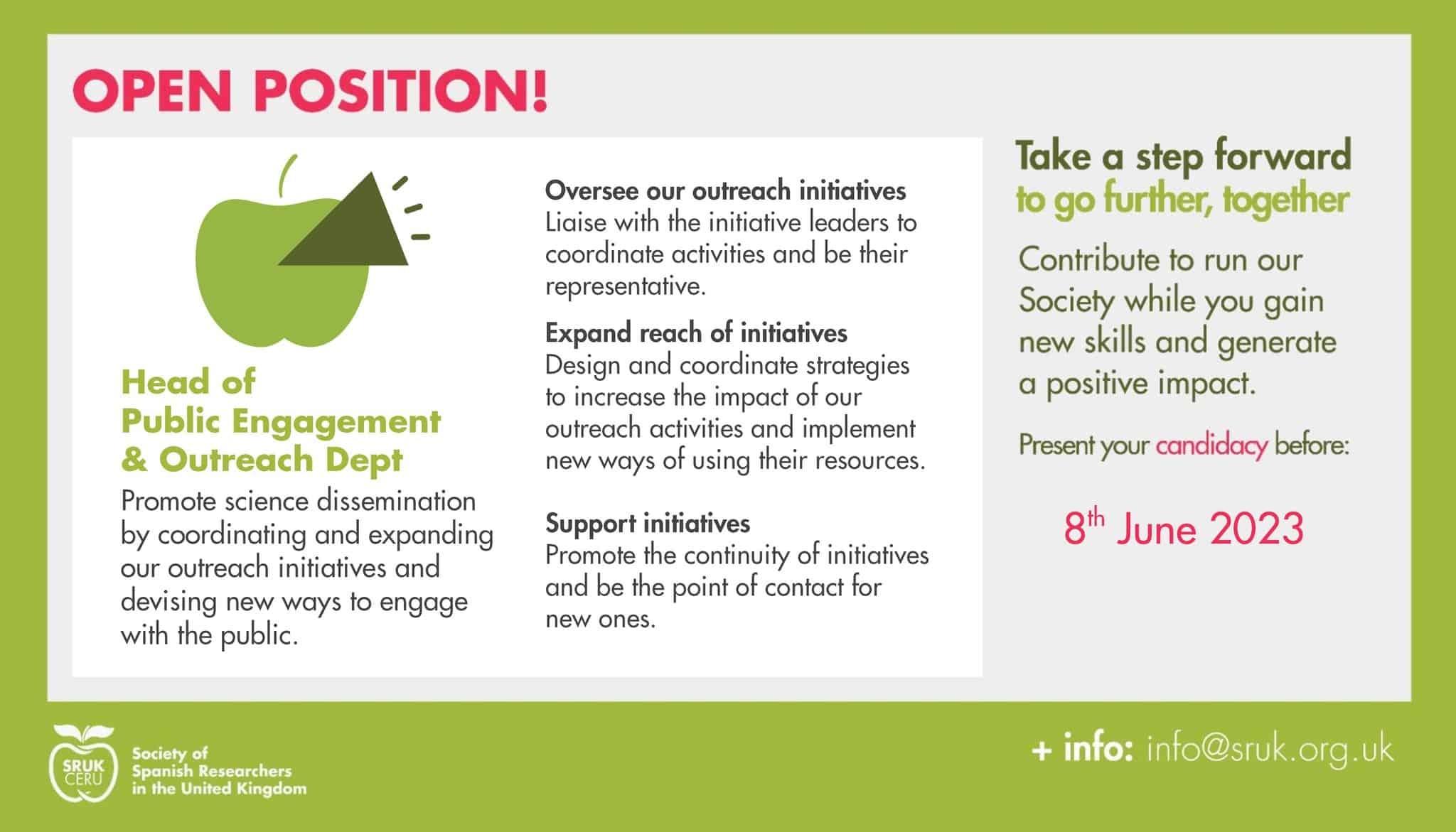 Open Role Head of the Public Engagement and Outreach Department SRUK